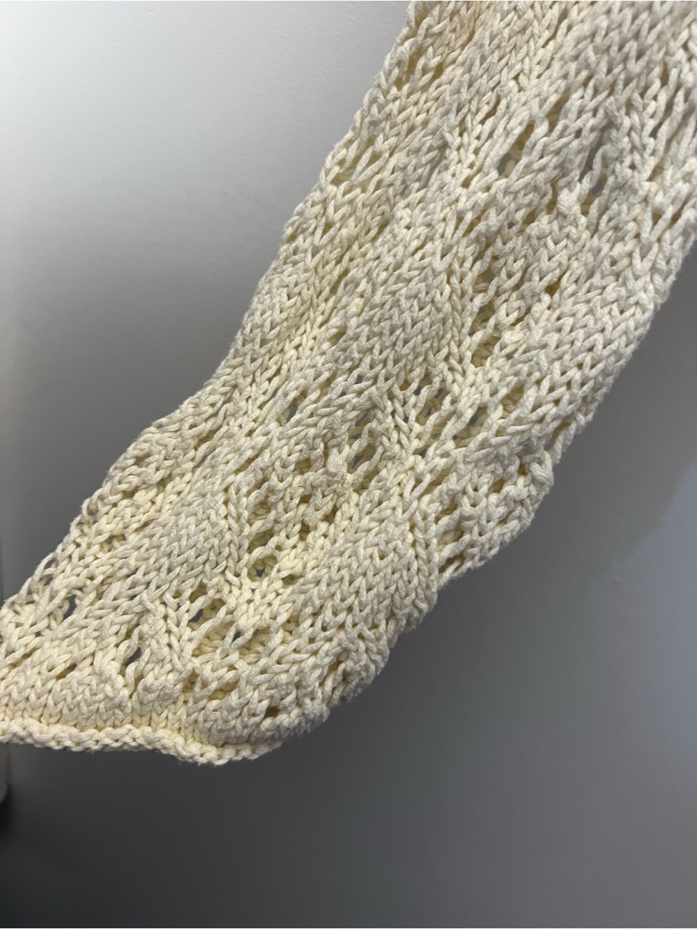 Aeropostale Cream Openwork Crochet Pullover Knit Sweater Boho Beachy Festival - Picture 7 of 14